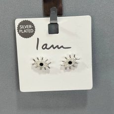 گوشواره میخی طرح چشم نقره کاری شده برند I-am