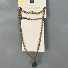 گردنبند زنجیری با پلاک سکه - روکش طلایی برند Accessories"