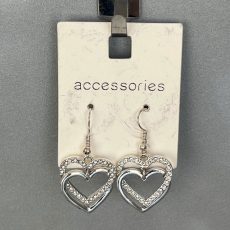 گوشواره قلبی با نگین‌های درخشان - برند Accessories