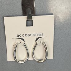 گوشواره‌های حلقه‌ای نقره‌ای مدل قطره‌ای از برند Accessories
