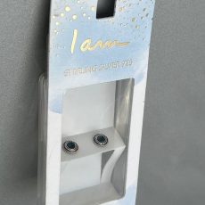 گوشواره نقره استرلینگ با سنگ آبی - برند I am