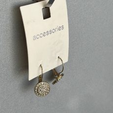 گوشواره طلایی مدل کریستال دایره‌ای از برند Accessories