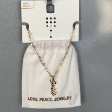 گردنبند با پلاک Smile با روکش طلا