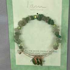 دستبند سنگی سبز مدل "Yin Yang Charm" از برند "I am"