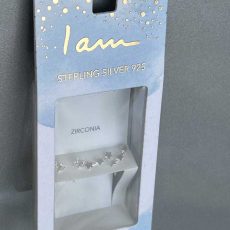 گوشواره نقره برند I am مدل Star Design با نگین زیرکونیا