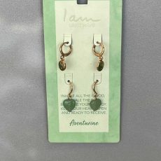 ست گوشواره با سنگ نیمه قیمتی آونتورین Aventurine
