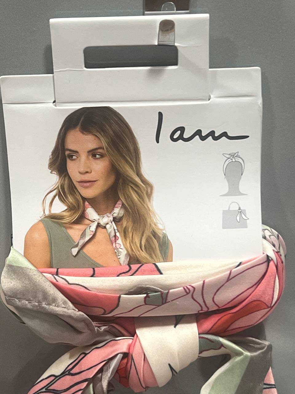 دستمال سر زنانه صورتی با برند I Am 