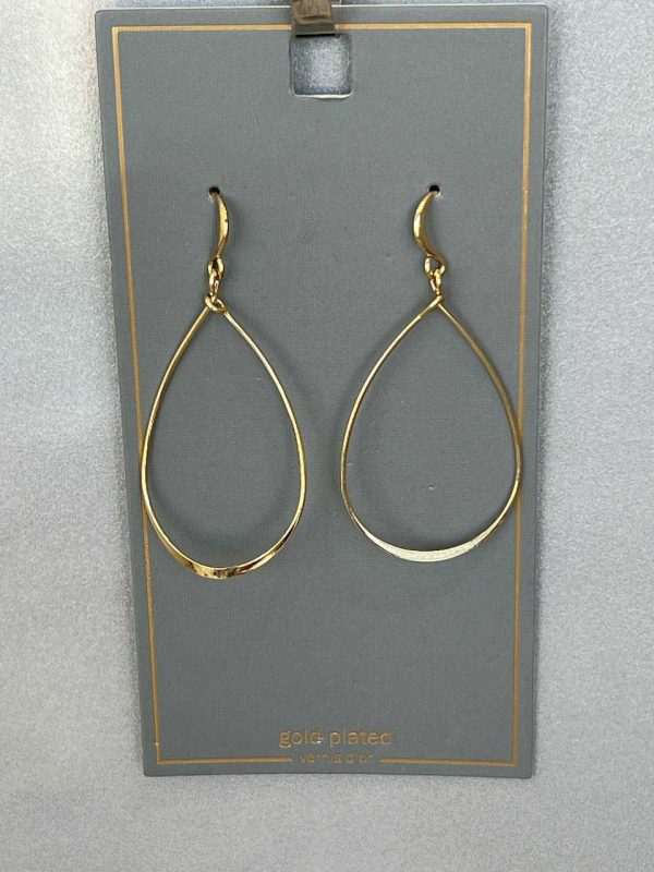 گوشواره آویز طلاکاری شده مدل "Gold Plated Teardrop"
