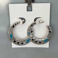 گوشواره‌ حلقه‌ ای نقره‌ای مدل "مدالیون مراکشی" از برند Beeline