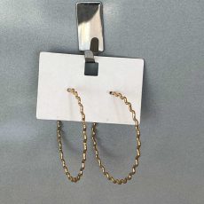 گوشواره حلقه‌ ای موجدار طلایی برند I am