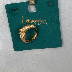 انگشتر طلایی با سنگ زیرکونیا برند "I am"