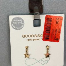 گوشواره میخی آویزدار، استیل ضد زنگ، روکش طلا Accessories