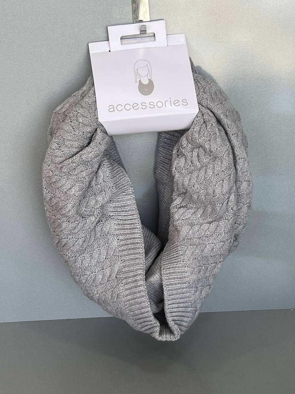 شال گردن حلقه‌ ای بافت درشت طوسی برند Accessories