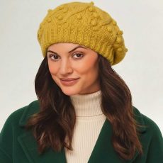 کلاه برت بافتنی زرد I am مدل French Knitted Beret