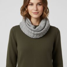 شال گردن حلقه‌ ای بافت درشت طوسی برند Accessories
