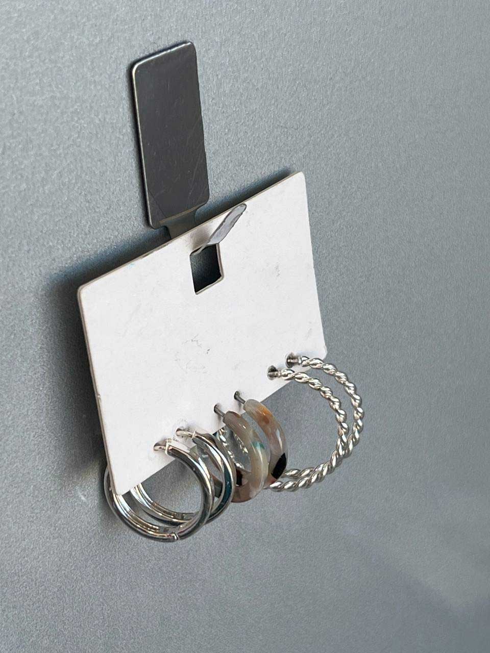 3 ست گوشواره حلقه‌ ای استیل لوکس