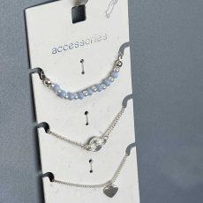 ست سه‌ تایی دستبند نقره‌ ای برند Accessories