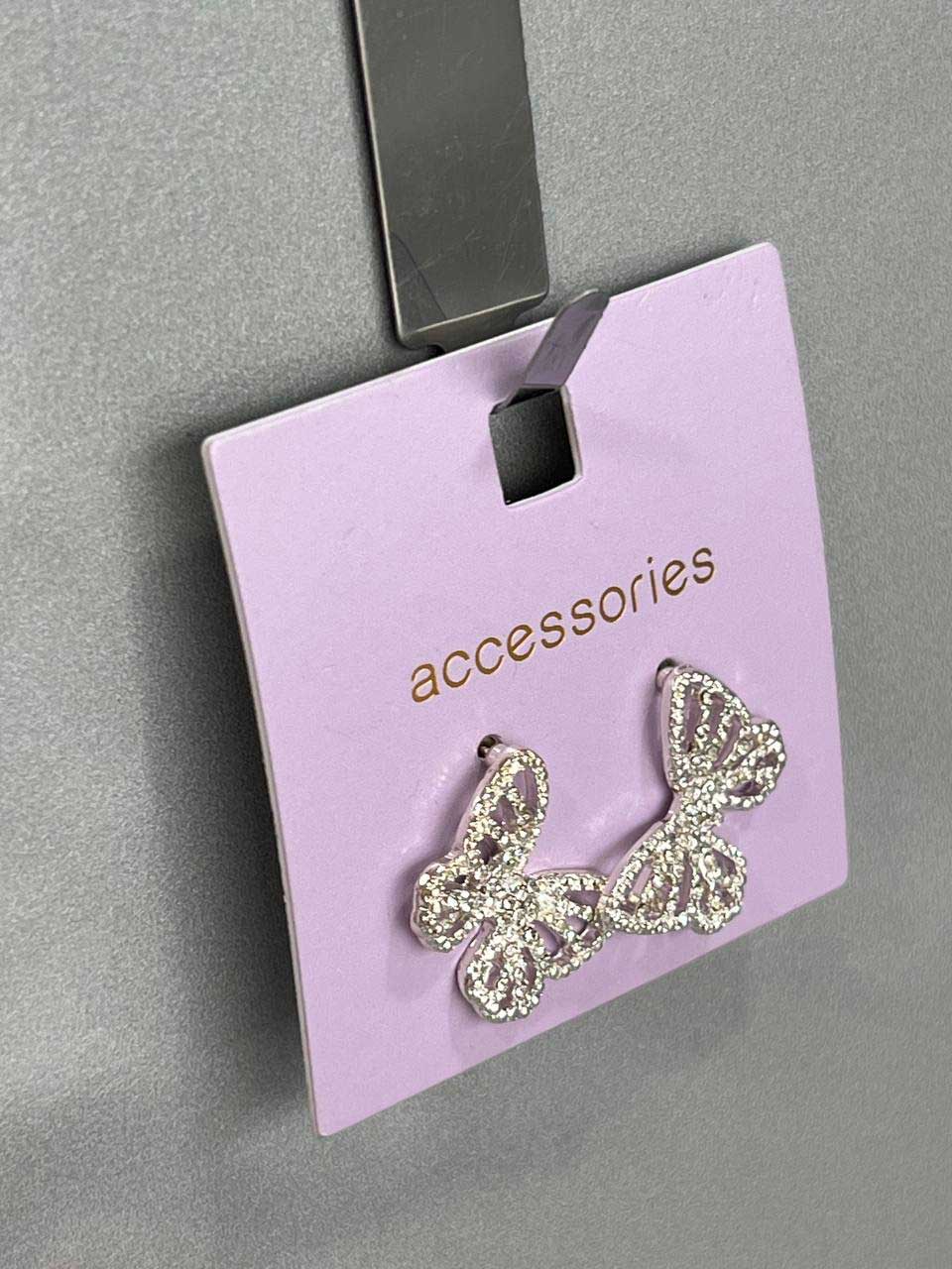 🦋 گوشواره نگینی مدل پروانه برند Accessories 🦋