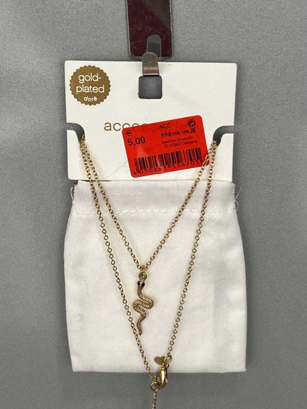 گردنبند روکش طلا با آویز مار - برند Accessorize