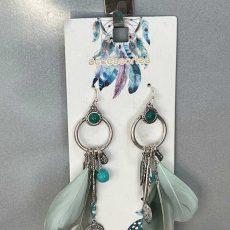 گوشواره پرهای فیروزه‌ای طرح مدرن بوهو از برند Accessories