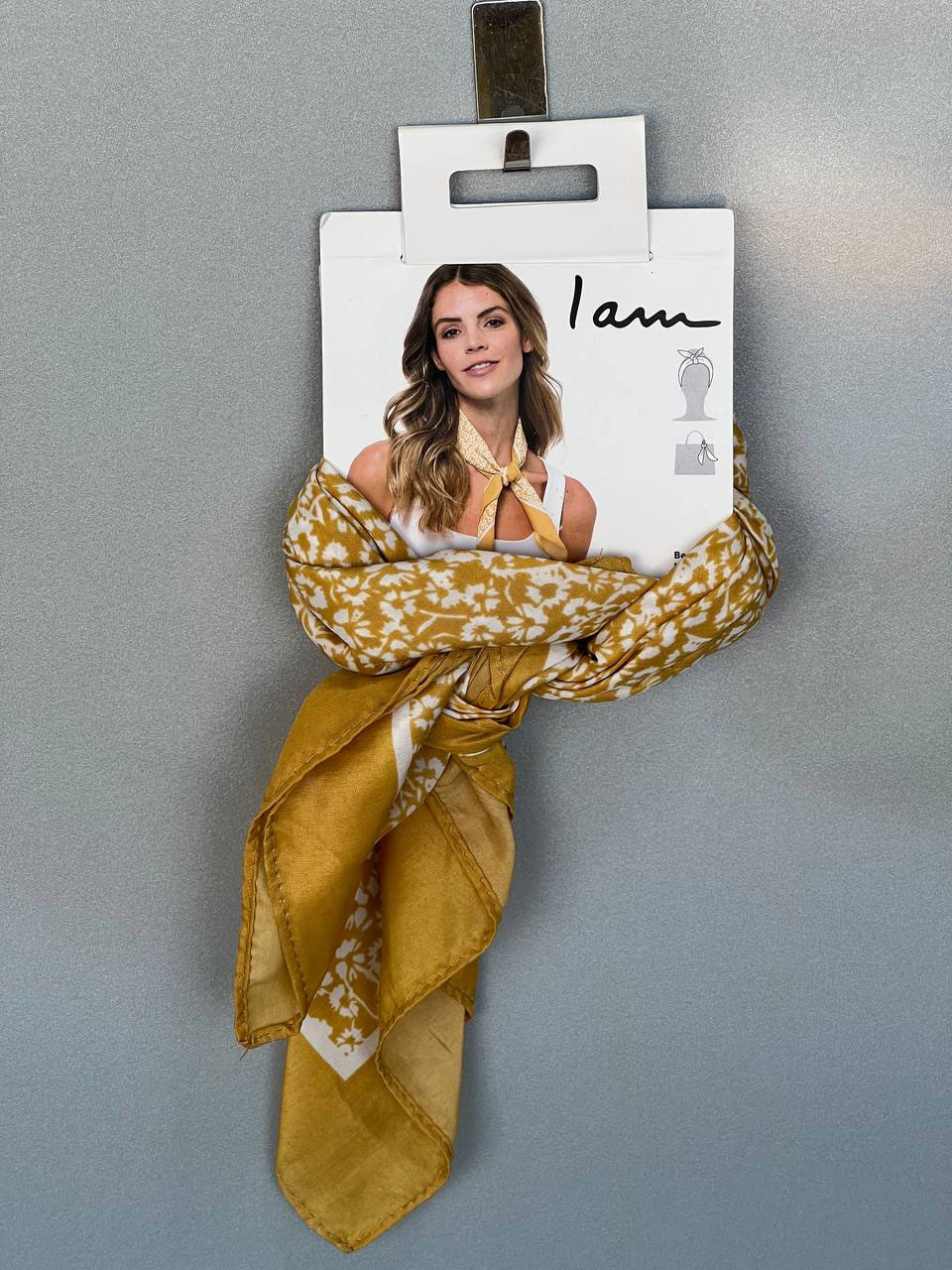 روسری زنانه زرد خردلی