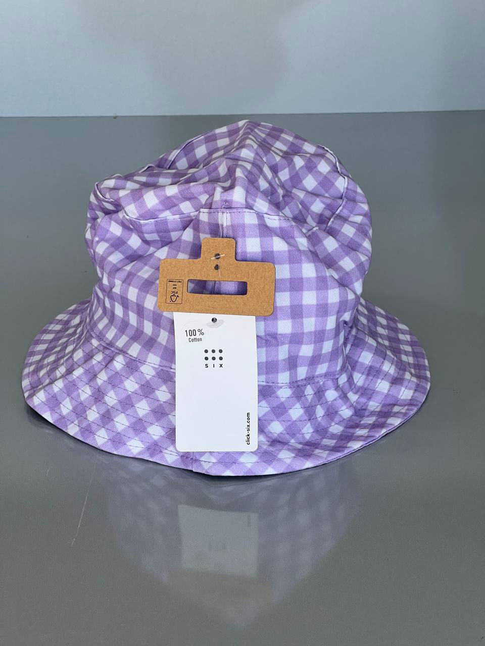 کلاه باکت شطرنجی زنانه برند Six