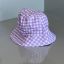 کلاه سطلی دخترانه چهارخانه بنفش