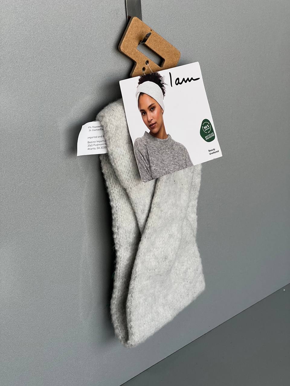 هدبند بافتنی مینیمال طوسی