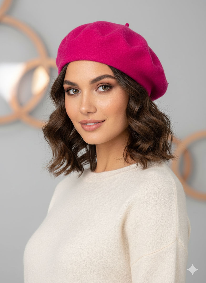 کلاه برت پشمی در رنگ های کلاسیک برای