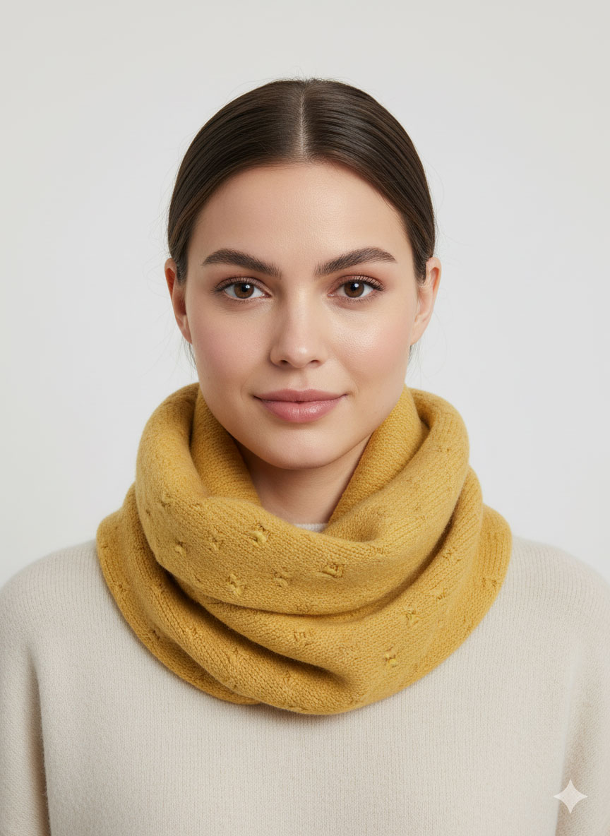 شالگردن رینگی خردلی Infinity Scarf