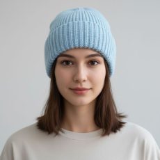 کلاه بافتنی بینی (Beanie) آبی آسمانی