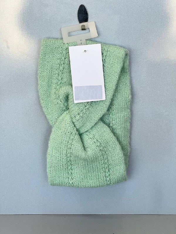 هدبند بافتنی سبز نعنایی