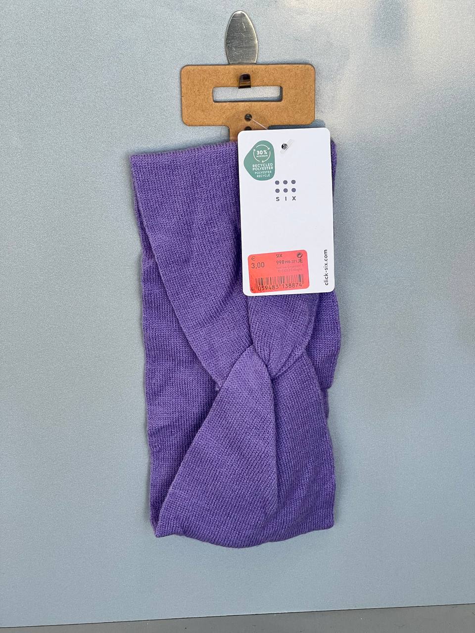 هدبند بافتنی بنفش یاسی