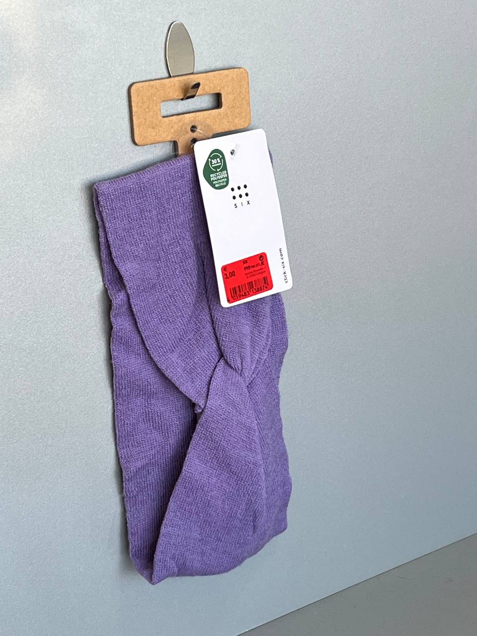 هدبند بافتنی بنفش یاسی