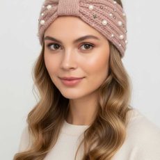 هدبند بافتنی مروارید دوزی