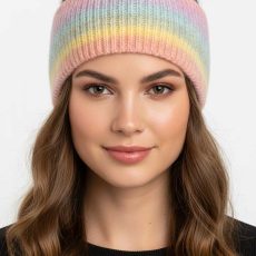 هدبند بافتنی رنگینکمانی